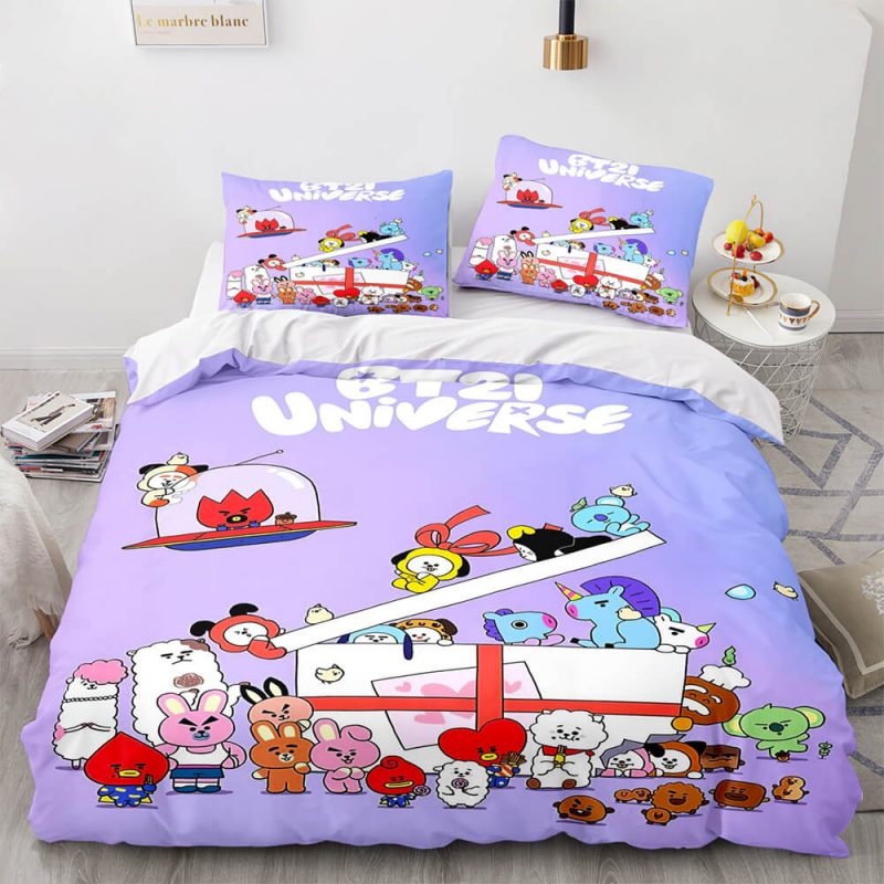 BT21 Bedding Set Single Double King Duvet Cover Quilt Cover
