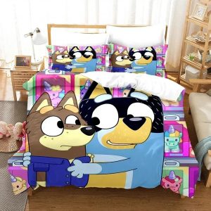 Bluey Bedding Set Single Double King Duvet Cover Quilt Cover #1