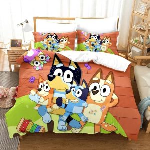 Bluey Bedding Set Single Double King Duvet Cover Quilt Cover #1