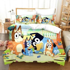 Bluey Bedding Set Single Double King Duvet Cover Quilt Cover #2