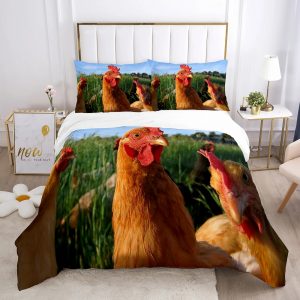 Chicken Bedding Set Single Double King Duvet Cover Quilt Cover