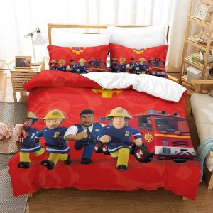 Fireman Sam Bedding Set Single Double King Duvet Cover Quilt Cover