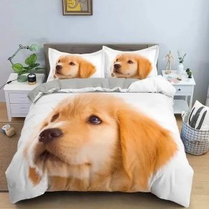 Golden Retriever Bedding Set Single Double King Duvet Cover Quilt Cover