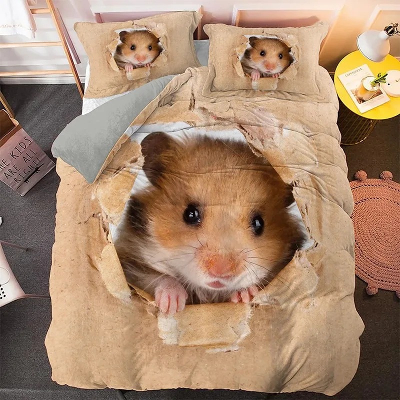 Hamster Bedding Set Single Double King Duvet Cover Quilt Cover