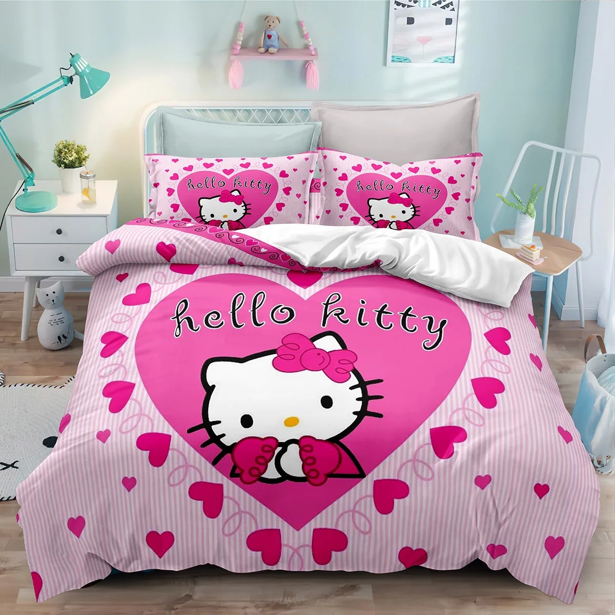 Hello Kitty Bedding Set Single Double King Duvet Cover Quilt Cover