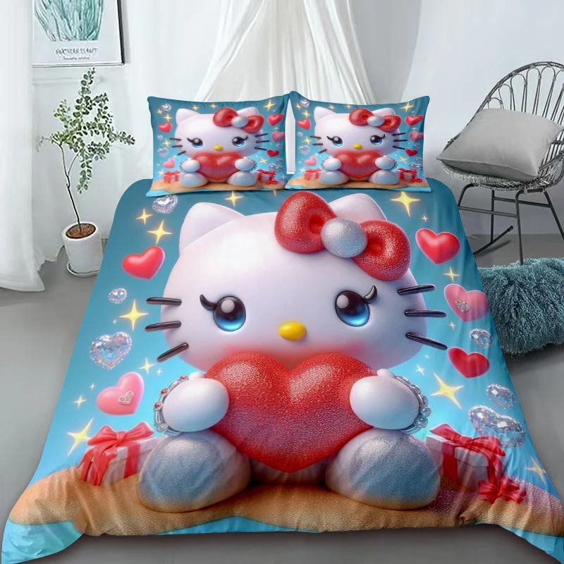 Hello Kitty Bedding Set Single Double King Duvet Cover Quilt Cover