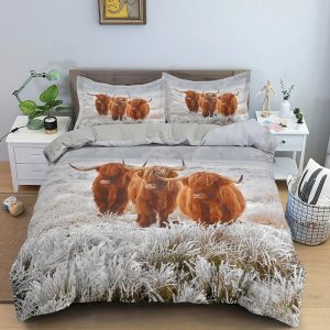 Highland Scottish Cows Bedding Set Single Double King Duvet Cover Quilt Cover