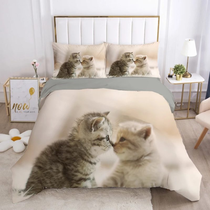 Kitten Bedding Set Single Double King Duvet Cover Quilt Cover
