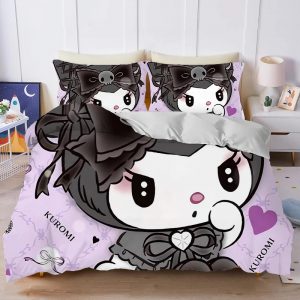 Kuromi Bedding Set Single Double King Duvet Cover Quilt Cover