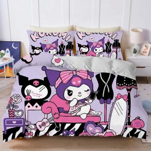Kuromi Bedding Set Single Double King Duvet Cover Quilt Cover