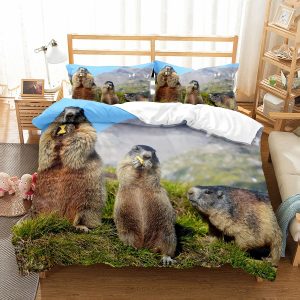 Marmot Bedding Set Single Double King Duvet Cover Quilt Cover