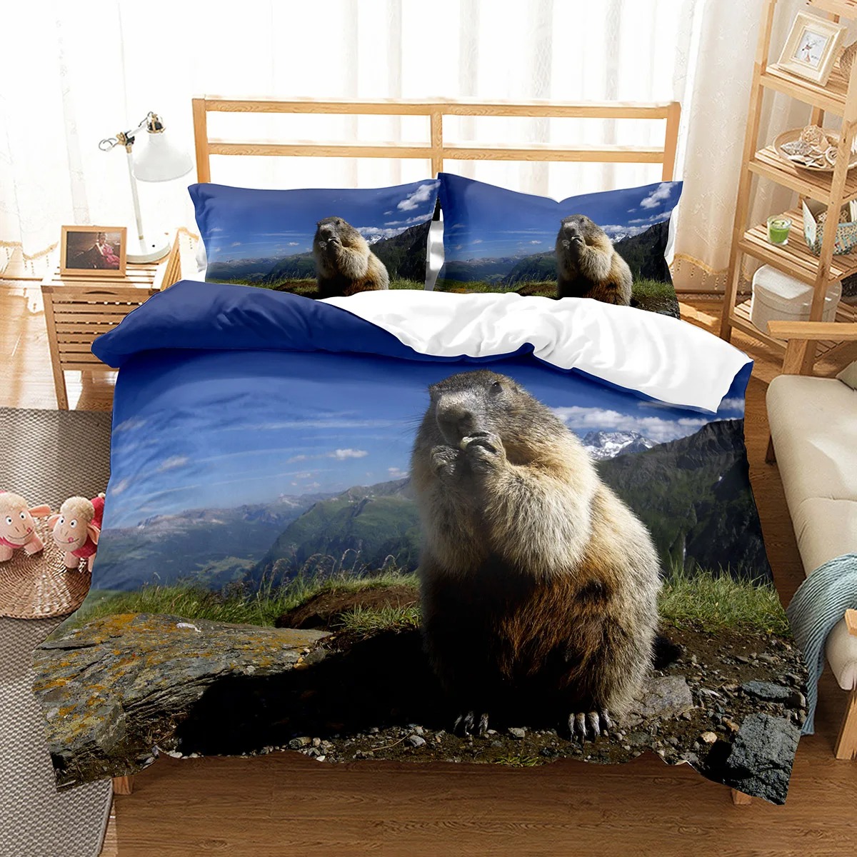 Marmot Bedding Set Single Double King Duvet Cover Quilt Cover