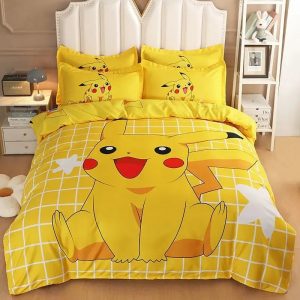Pikachu Bedding Set Single Double King Duvet Cover Quilt Cover #1