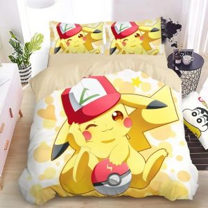 Pikachu Bedding Set Single Double King Duvet Cover Quilt Cover