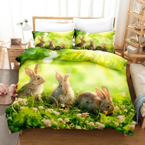 Rabbit Bedding Set Single Double King Duvet Cover Quilt Cover