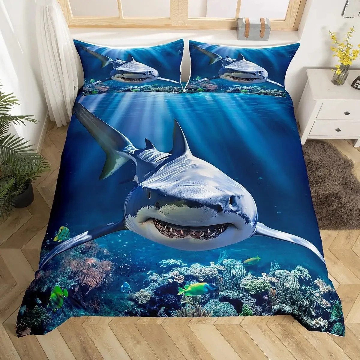 Shark Bedding Set Single Double King Duvet Cover Quilt Cover