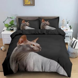 Sphynx Cat Bedding Set Single Double King Duvet Cover Quilt Cover
