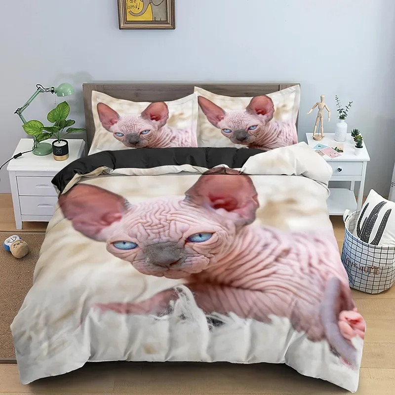 Sphynx Cat Bedding Set Single Double King Duvet Cover Quilt Cover