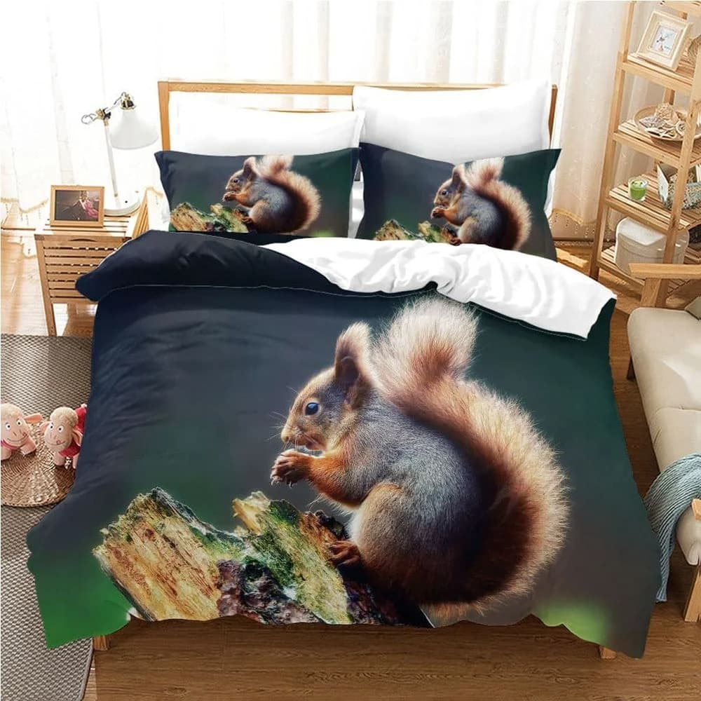 Squirrel Bedding Set Single Double King Duvet Cover Quilt Cover