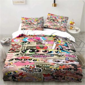 The Powerpuff Girls Bedding Set Single Double King Duvet Cover Quilt Cover