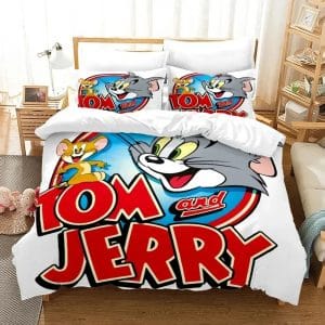 Tom and Jerry Bedding Set Single Double King Duvet Cover Quilt Cover #1