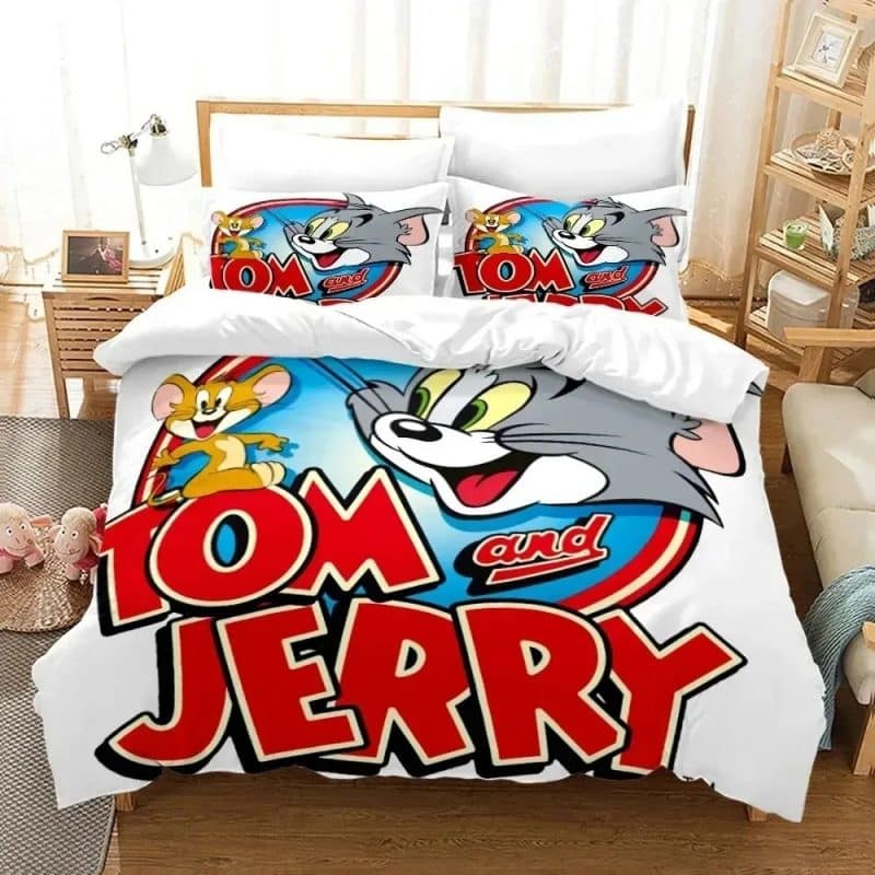 Tom and Jerry Bedding Set Single Double King Duvet Cover Quilt Cover #1