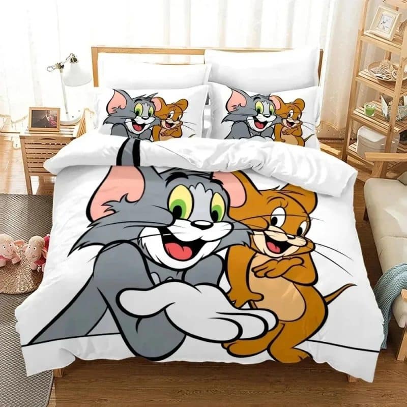 Tom and Jerry Bedding Set Single Double King Duvet Cover Quilt Cover