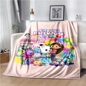 Gabby's Dollhouse Blanket Flannel Fleece Blanket Throw Quilt Blanket