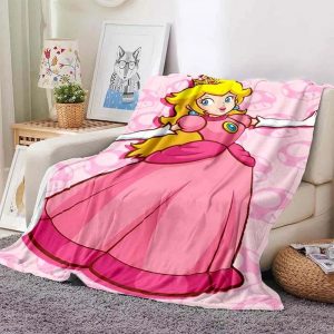 Princess Peach Blanket Flannel Fleece Blanket Throw Quilt Blanket