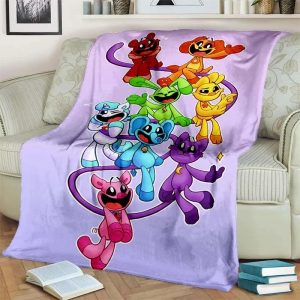 Smiling Critters Blanket Flannel Fleece Blanket Throw Quilt Blanket